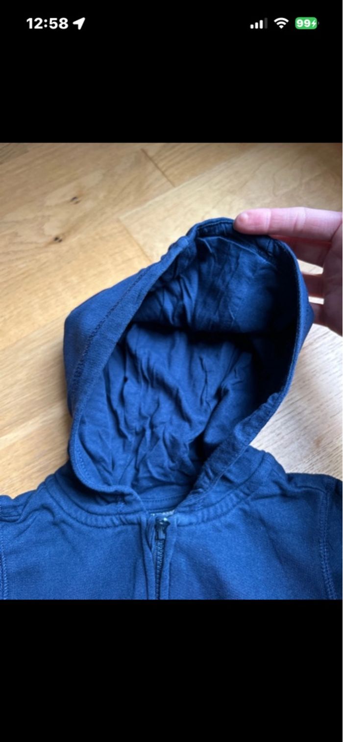 Sweat zippé uni marine H&M unisex - photo numéro 6