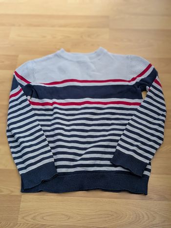 Pull Cyrillus 8 ans marinière garçon