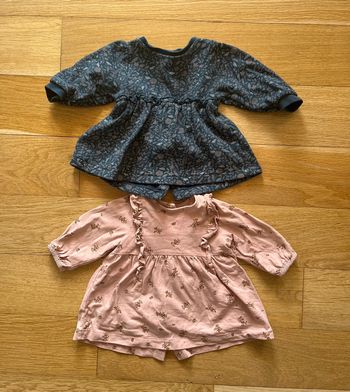 👗👗 Lot de 2 robes manches longues – Vertbaudet – 6 mois 👶