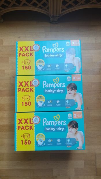 3 xxl packs Pampers baby dry taille 3