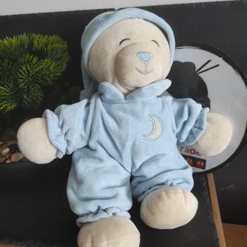 Doudou Peluche Gipsy Ours Bleu Bonnet Nuit Baby Bear Lune Beige #geektradedoudou
