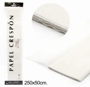 Papier crépon Krugmann blanc 50x250cm Neuf