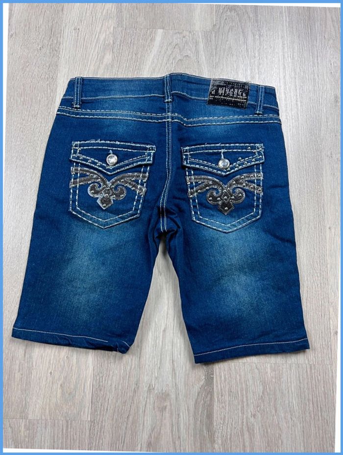 Short en jean vintage Femme Bleu marine à bijoux – Taille M