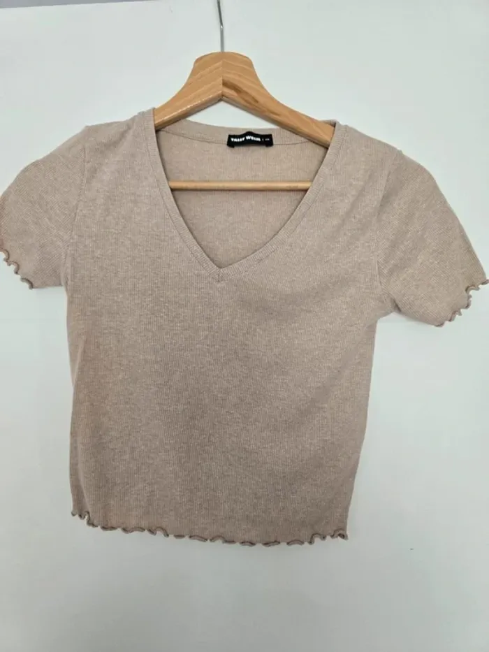 Tee shirt court beige