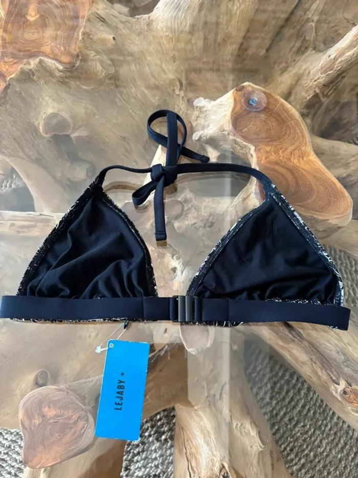 Haut de maillot de bain triangle Maison Lejaby noir blanc - photo numéro 2