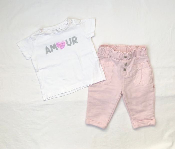 Ensemble t-shirt Boite à Malices + pantalon Obaïbi 3 mois - photo numéro 2