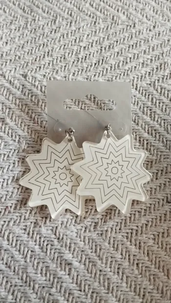 Boucles d'oreilles PVC blanche fantaisie