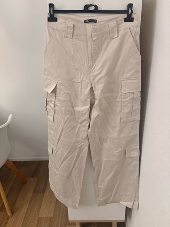 pantalon cargo satiné