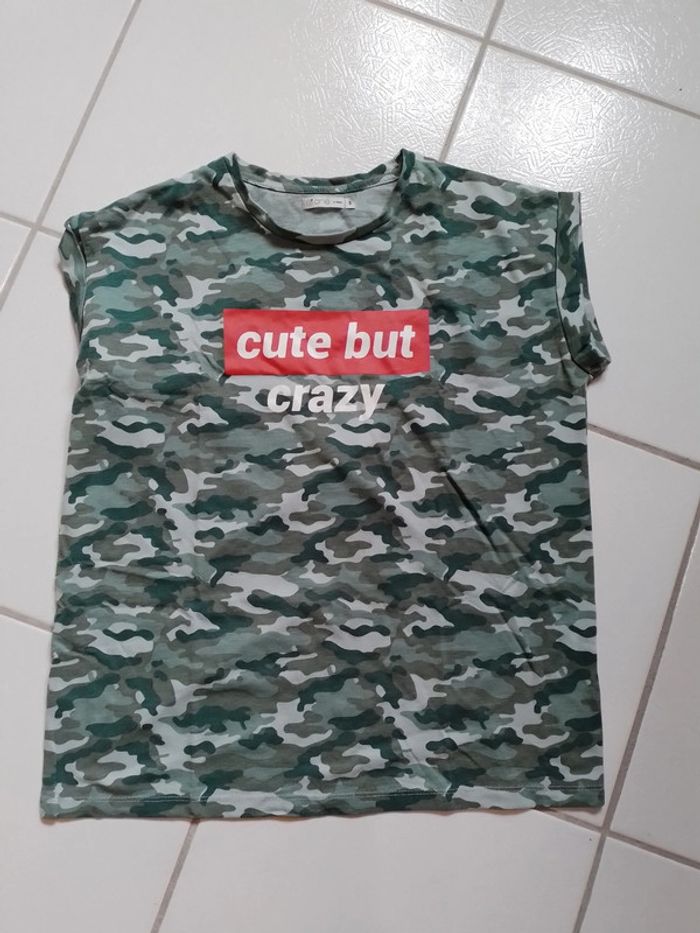 T-shirt femme camouflage vert kaki - photo numéro 7