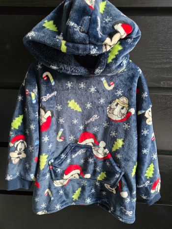 poncho bleu Noël mickey Disney