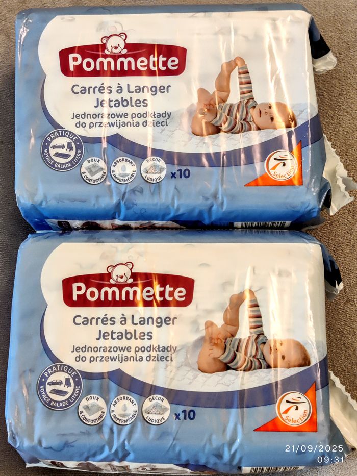 Carrés à langer jetables - Pommette