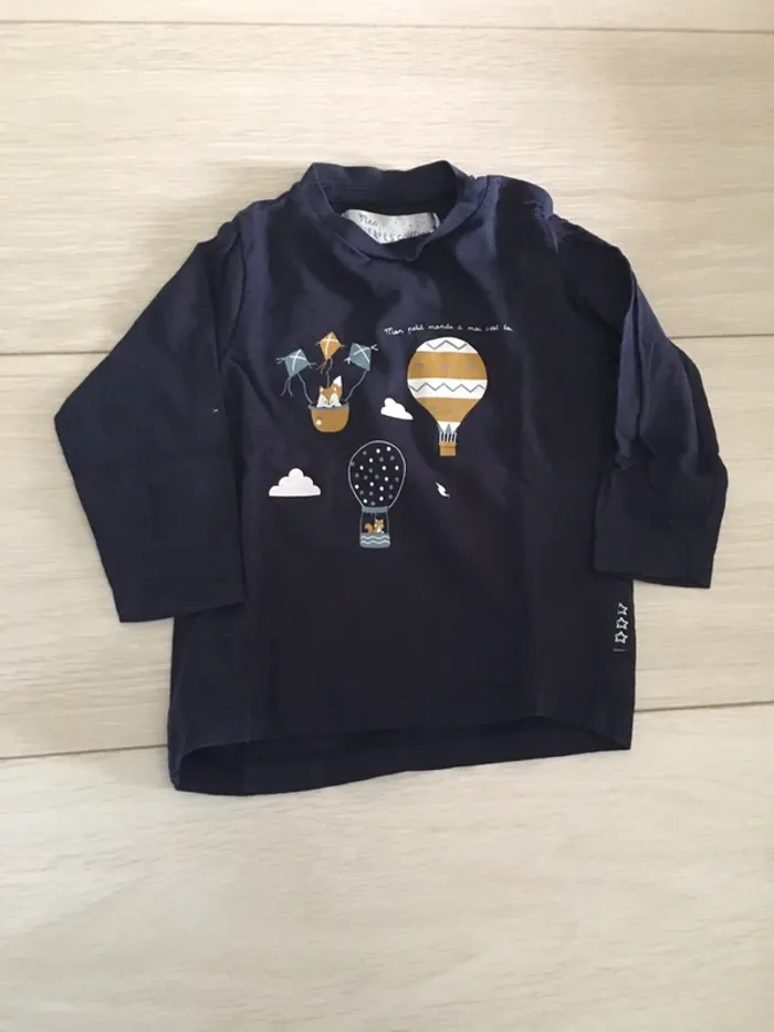 Ensemble salopette + t-shirt manches longues mes p’tits cailloux 9 mois - photo numéro 4