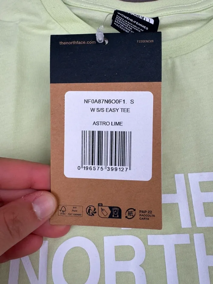 T-shirt The North Face Cintré Vert Menthe Neuf Taille S - photo numéro 8