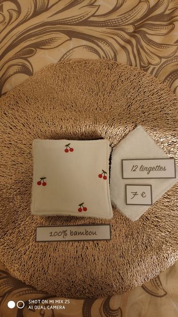 12 lingettes lavables neuf