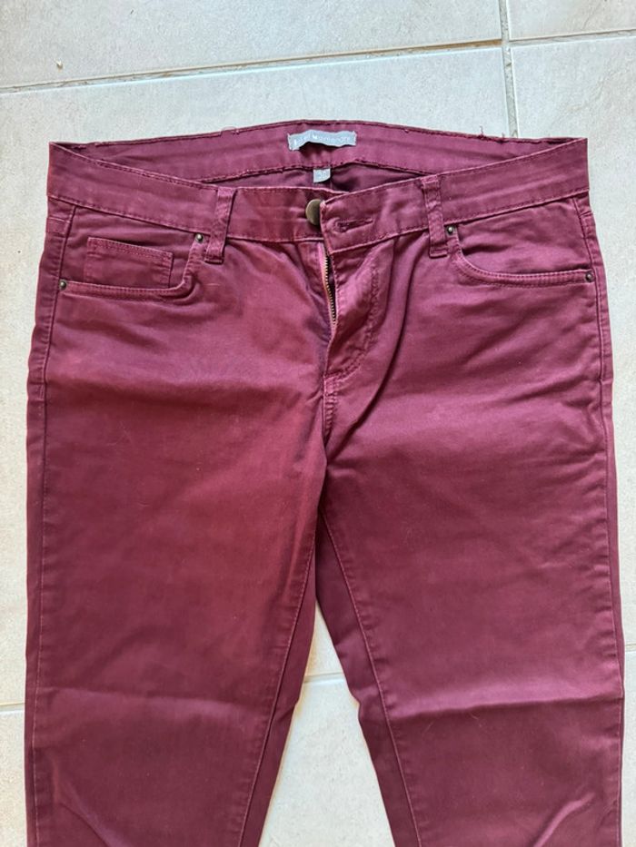 Pantalon bordeaux slim - photo numéro 2