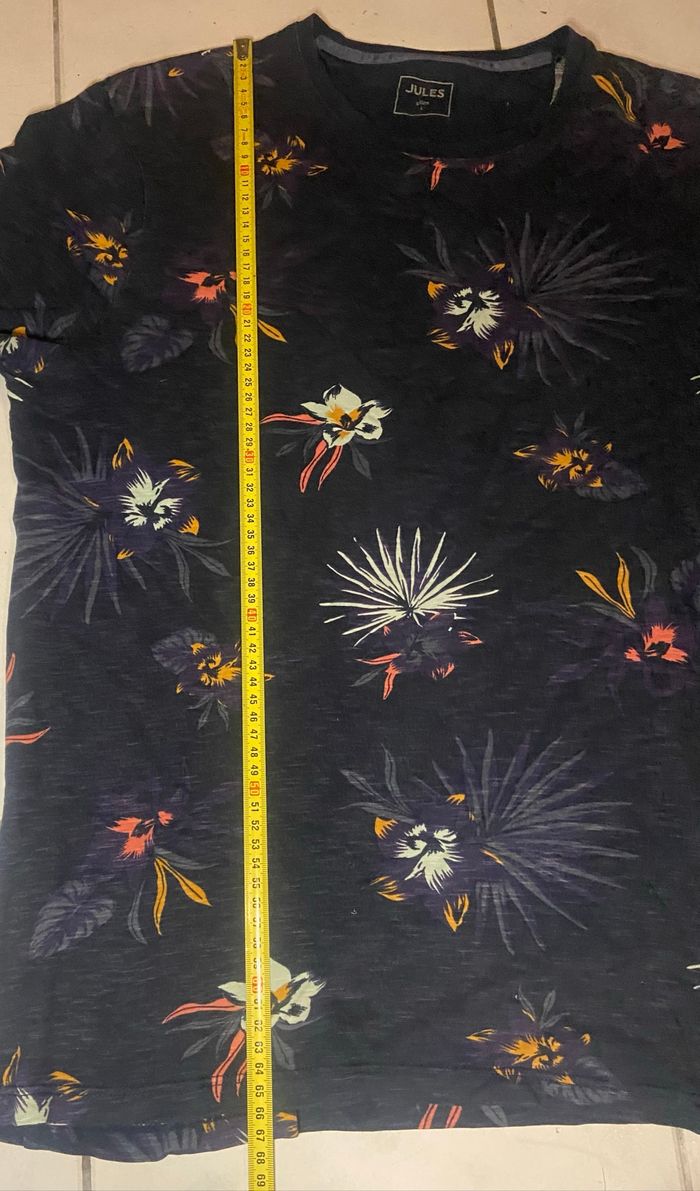 Tee-shirt »Jules »bleu marine et fleurs multicolores - photo numéro 4