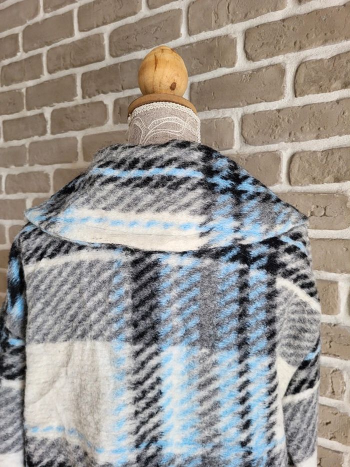 Manteau en laine à carreaux blanc et bleu - Made in Italy - photo numéro 10