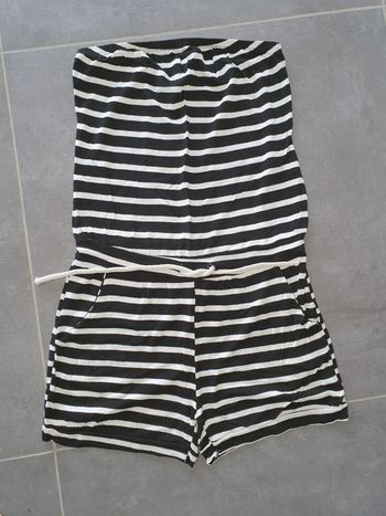 Combi short bustier noir et blanc taille unique