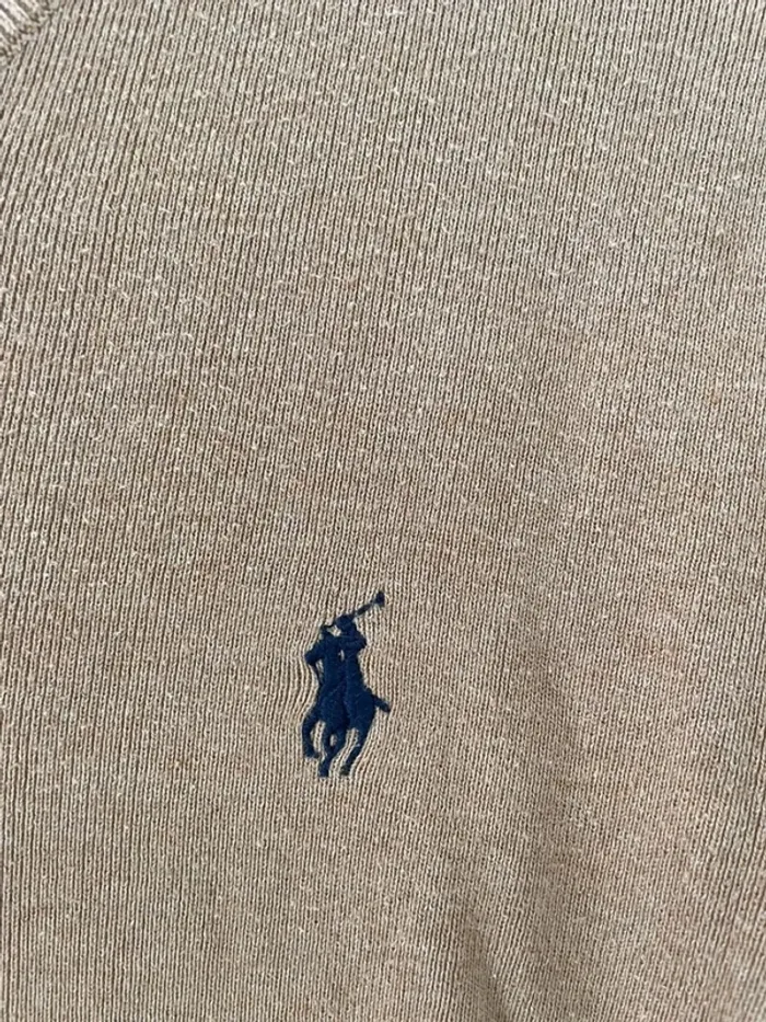 Pull homme col V polo Ralph Lauren beige taille S - photo numéro 3