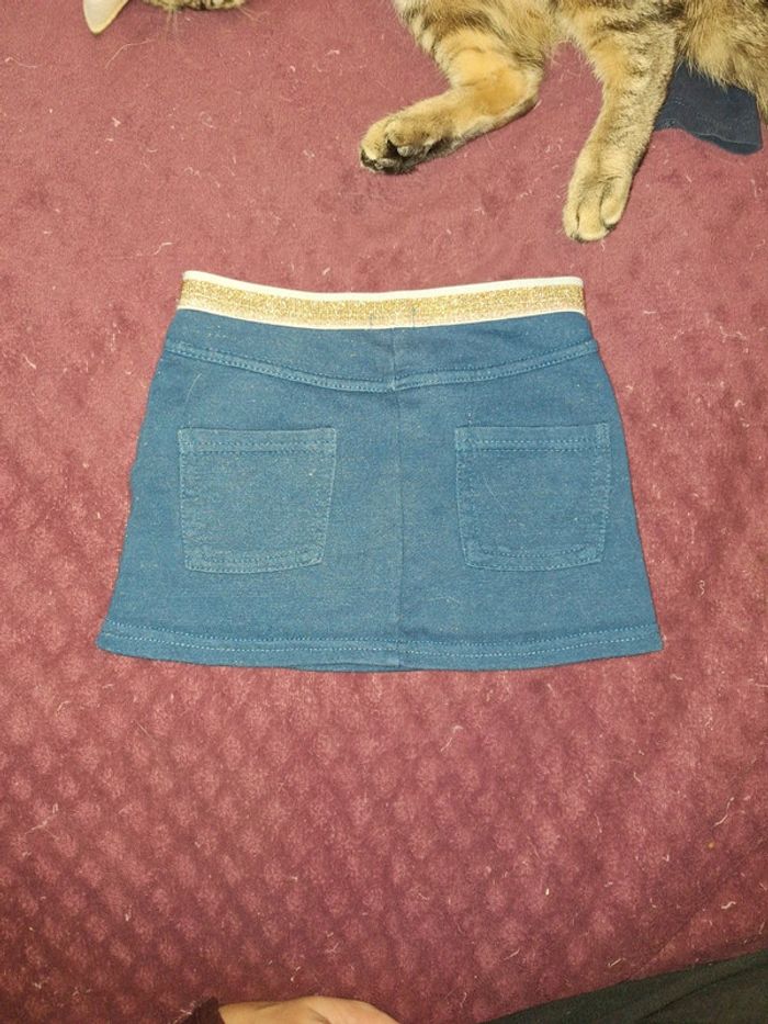 Jupe bleu doré pailleté 3 ans - photo numéro 3