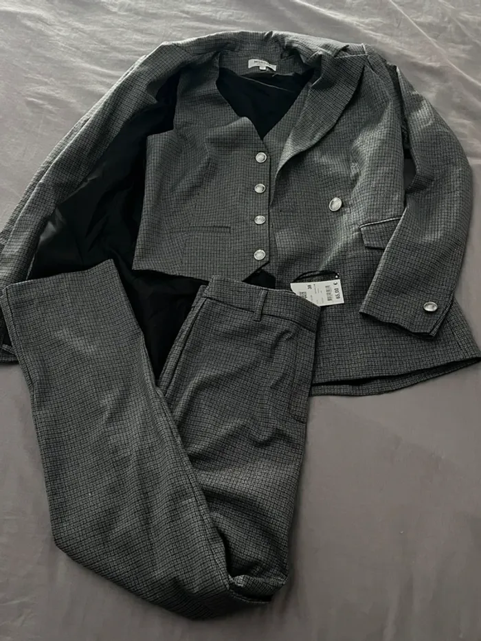 Ensemble tailleur 3 pièces Gris / argenté Morgan T38 - photo numéro 2