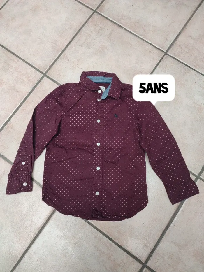 Chemise bordeaux a pois