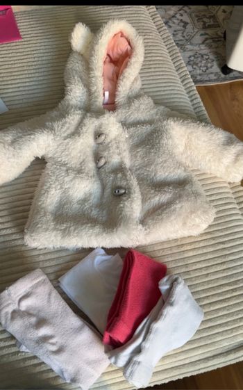 Lot manteau + collant 1mois