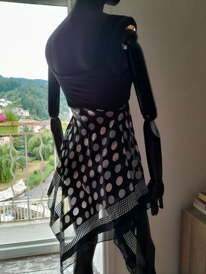 Débardeur asymétrique transparent à pois taille TU - photo numéro 9