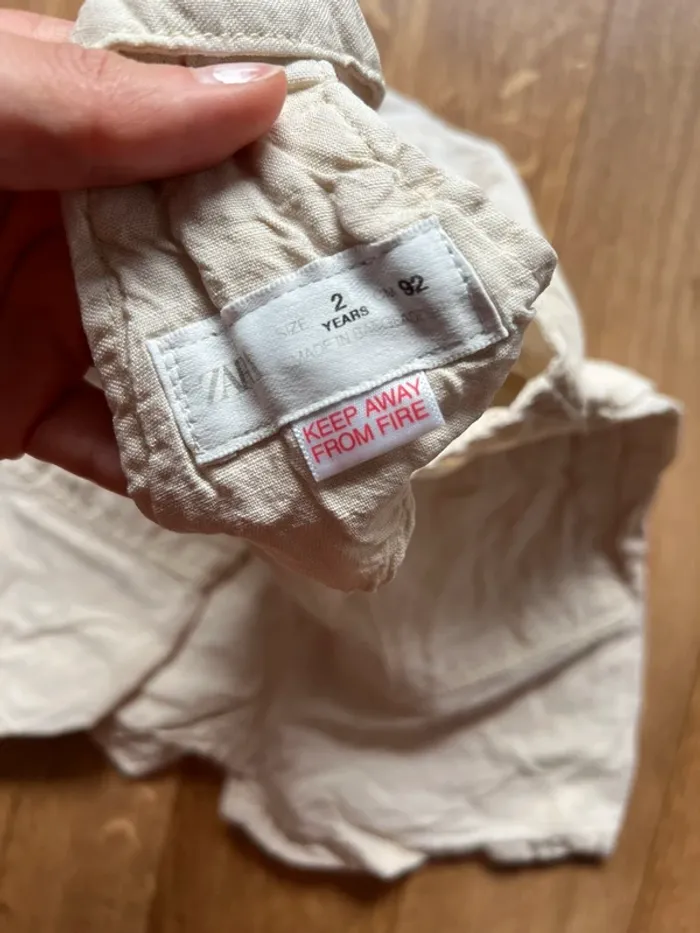 Salopette courte beige Zara 92cm - photo numéro 3