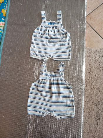 Lot 2 barboteuse coton éponge 6 mois