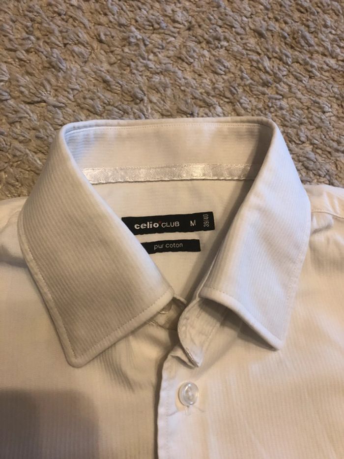 Chemise manches courtes crème texturée - photo numéro 3