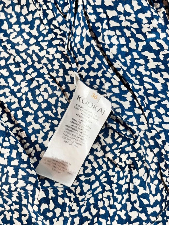 chemisier femme taille 36 marque Kookai, imprimé bleu et blanc - photo numéro 5