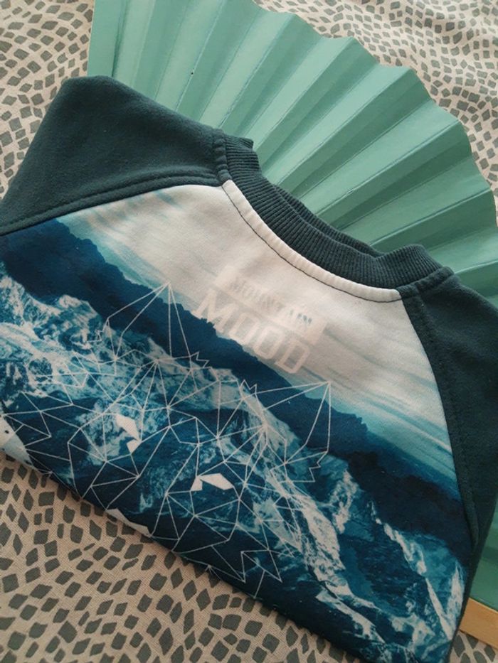 Sweat-shirt épais vert sapin imprimé mountain - photo numéro 2