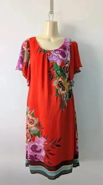 Robe chic brodée à fleurs - René Derhy - taille L