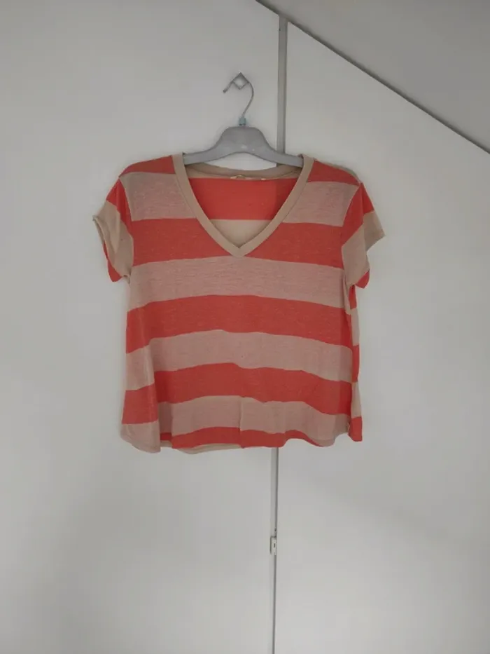 Tee shirt évasé rayé