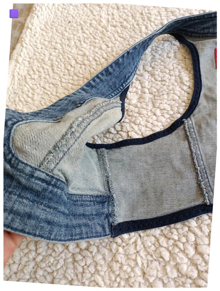 Gilet en jean court denim layering old school vintage rock bohème – edc – Taille L - photo numéro 4