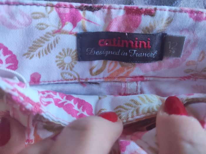 Ensemble fille Catimini floral taille 12 mois en coton - photo numéro 5