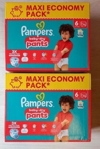 Lot 2 cartons pampers pants taille 6