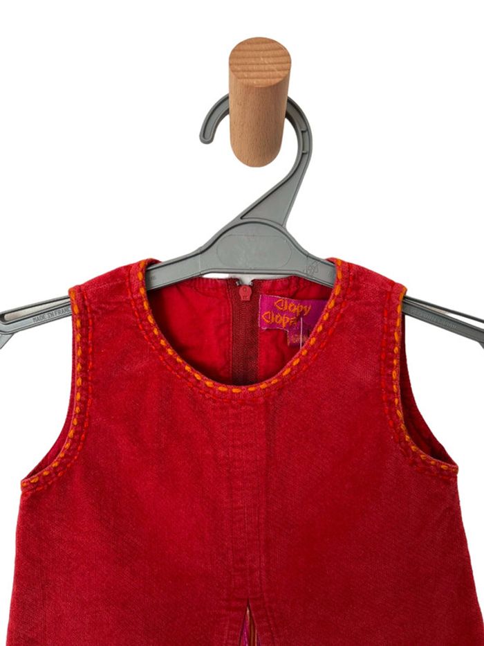Robe sans manche en velours couleur rouille - Clopy Clopa 12 mois - photo numéro 2