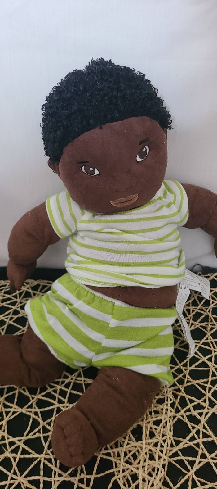 Peluche bébé poupée articulée ethnique noire afro-américaine IKEA Lekkamrat - photo numéro 4