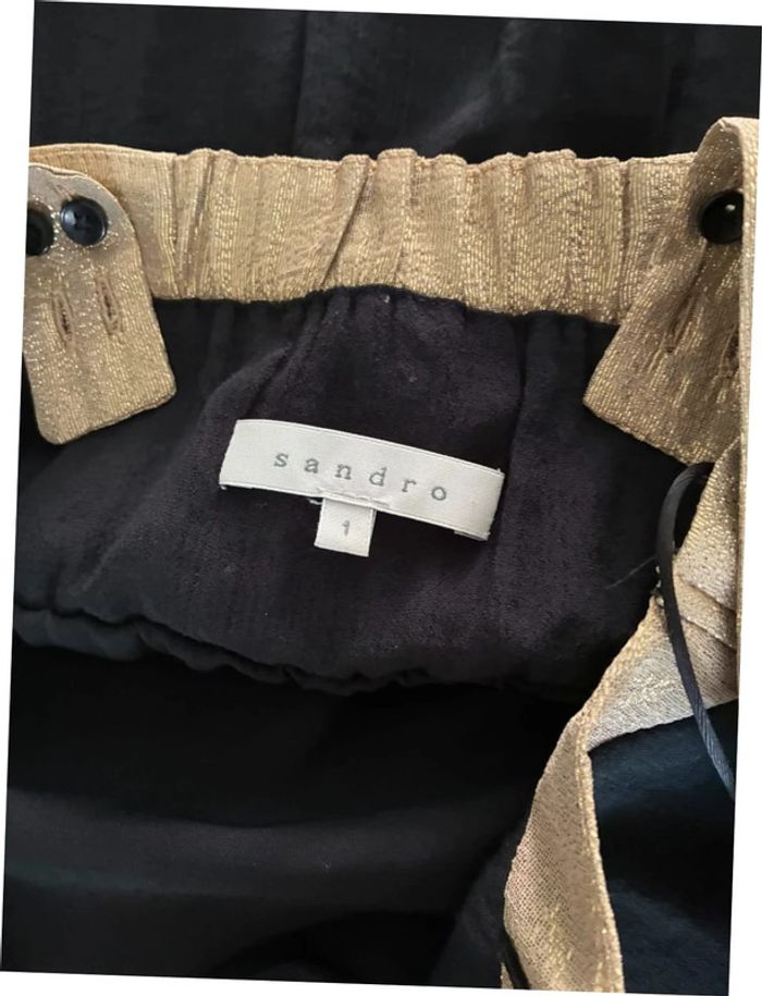 Robe chic Sandro noir et dorée taille 1 en parfait état - photo numéro 11