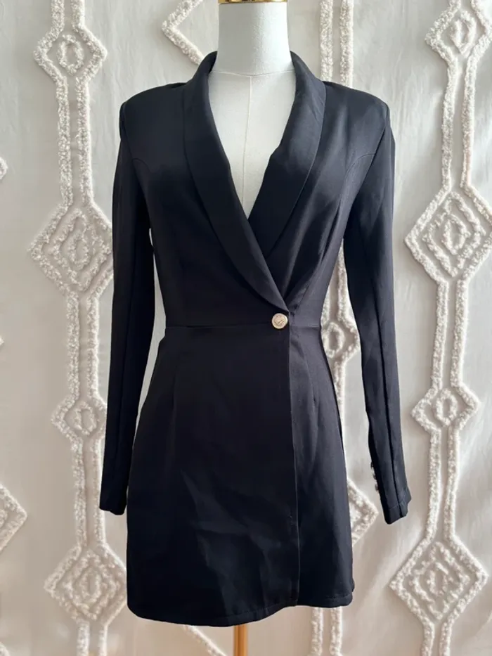 Robe blazer combi-short noire AMISU – taille 34 / XS – chic & pratique classy - photo numéro 2