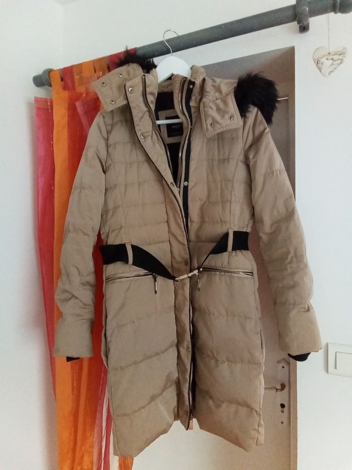 Doudoune marron longue avec capuche amovible Breal taille 36 - photo numéro 2