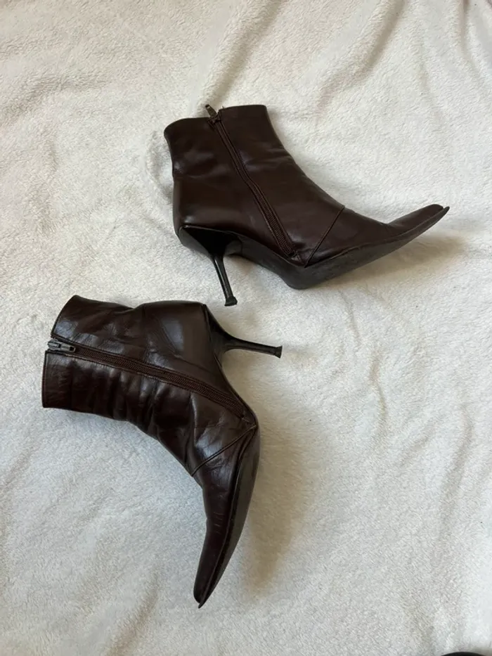 Bottines marron bouts pointus y2k Fairygrunge - Pointure 39 - photo numéro 3