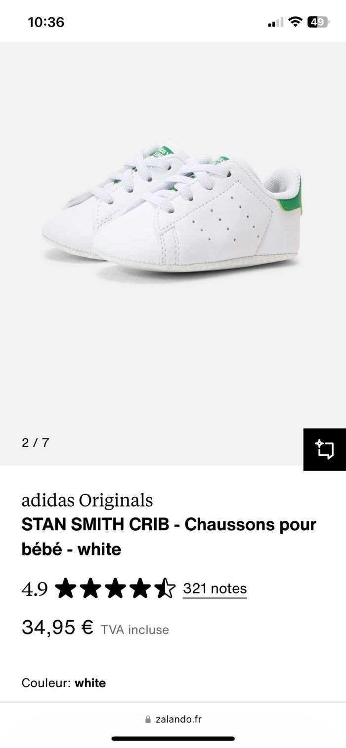 Chaussons bébé adidas Stan Smith - photo numéro 5