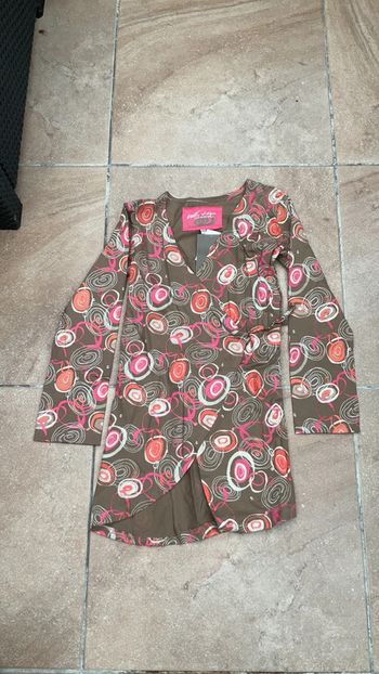 Robe tunique cache cœur kaki/rose 10 ans Neuve (n°12)