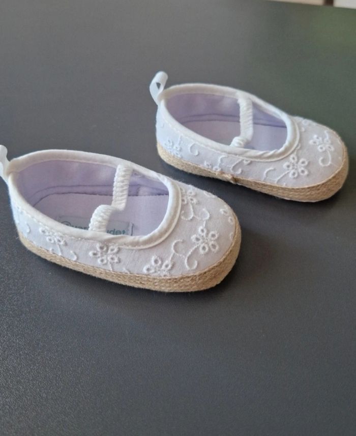 Chaussons ballerines blanche bébé - photo numéro 2