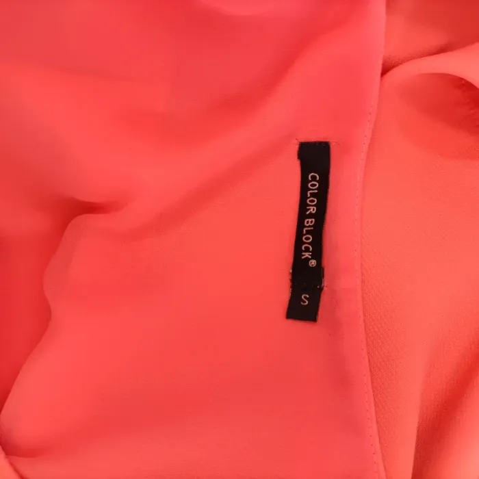 Robe droite corail fluide Color Block - Taille S - A147 - photo numéro 9