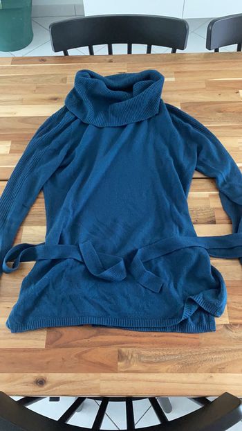 Pull tunique bleu pétrole