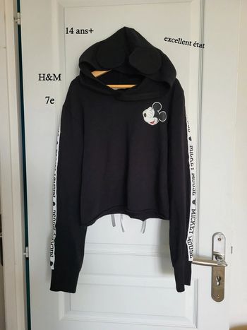 Sweat à capuche Mickey 14 ans+ comme neuf